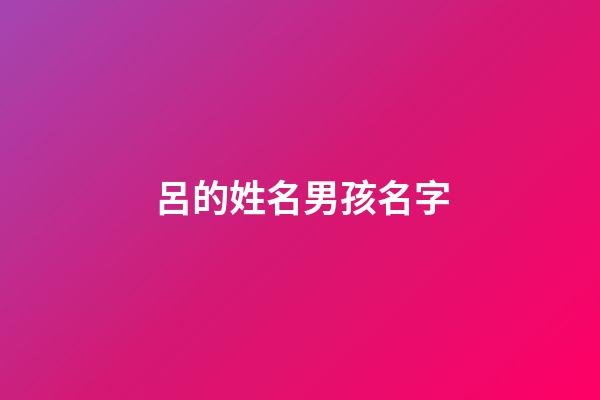 呂的姓名男孩名字(男寶呂姓名字)-第1張-男孩起名-玄機派