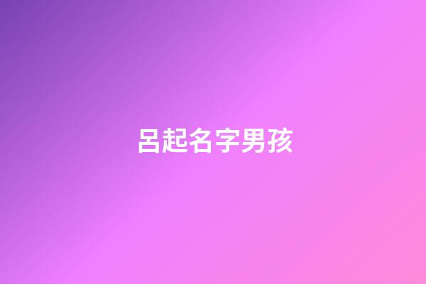 呂起名字男孩(呂起名字男孩兩字)-第1張-男孩起名-玄機(jī)派