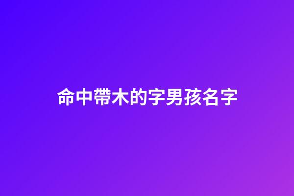 命中帶木的字男孩名字(命中帶木的字男孩名字有哪些)-第1張-男孩起名-玄機派