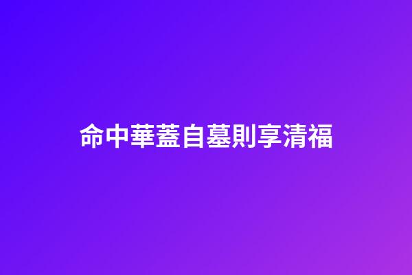 命中華蓋自墓則享清福