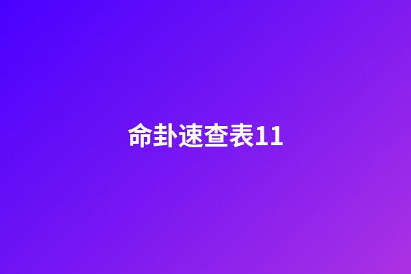 命卦速查表11