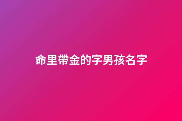 命里帶金的字男孩名字(八字帶金的男孩名字)-第1張-男孩起名-玄機(jī)派