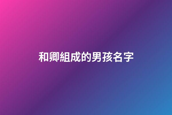 和卿組成的男孩名字(好聽稀少的男孩名字)-第1張-男孩起名-玄機派