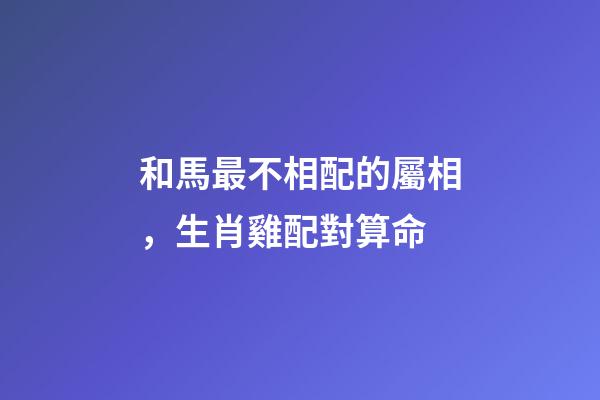和馬最不相配的屬相，生肖雞配對算命(建議收藏)-第1張-觀點-玄機派
