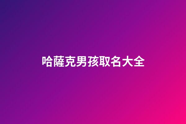 哈薩克男孩取名大全(哈薩克男孩取名大全三個字)