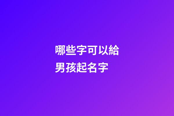 哪些字可以給男孩起名字(哪些字可以給男孩起名字好)-第1張-男孩起名-玄機(jī)派