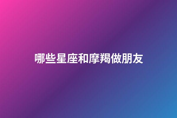 哪些星座和摩羯做朋友-第1張-星座運勢-玄機派
