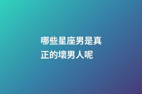哪些星座男是真正的壞男人呢-第1張-星座運勢-玄機派