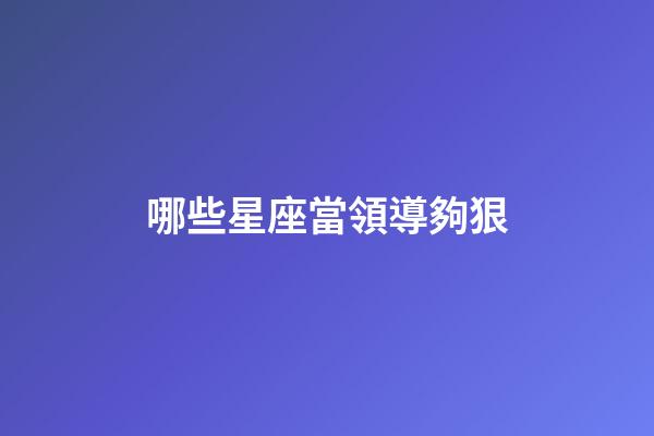 哪些星座當領導夠狠-第1張-星座運勢-玄機派