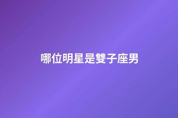 哪位明星是雙子座男-第1張-星座運勢-玄機派