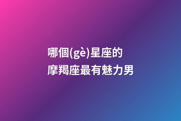 哪個(gè)星座的摩羯座最有魅力男-第1張-星座運(yùn)勢(shì)-玄機(jī)派