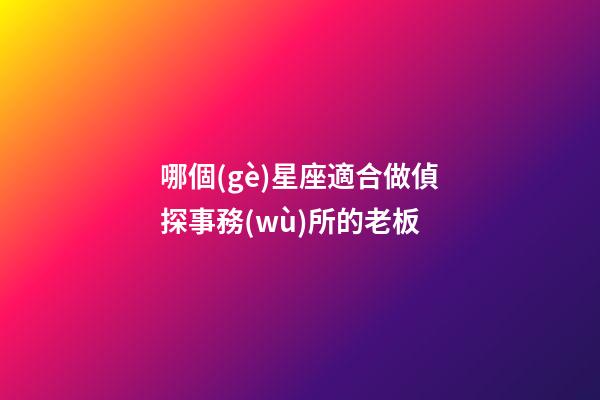哪個(gè)星座適合做偵探事務(wù)所的老板-第1張-星座運(yùn)勢(shì)-玄機(jī)派