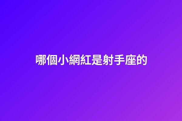哪個小網紅是射手座的-第1張-星座運勢-玄機派