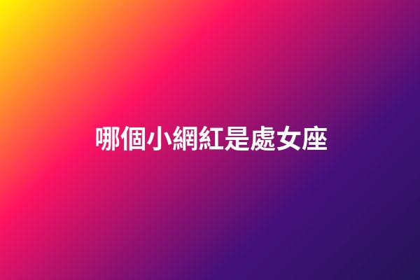 哪個小網紅是處女座