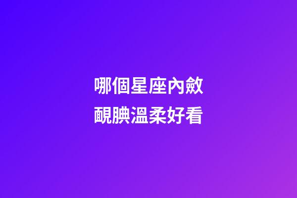 哪個星座內斂靦腆溫柔好看-第1張-星座運勢-玄機派