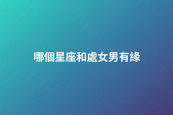 哪個星座和處女男有緣-第1張-星座運勢-玄機派