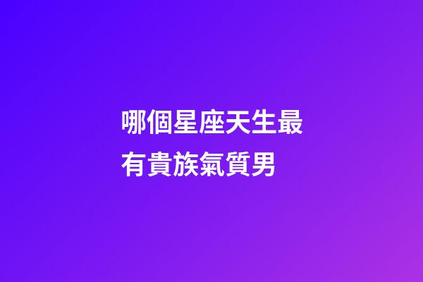哪個星座天生最有貴族氣質男-第1張-星座運勢-玄機派