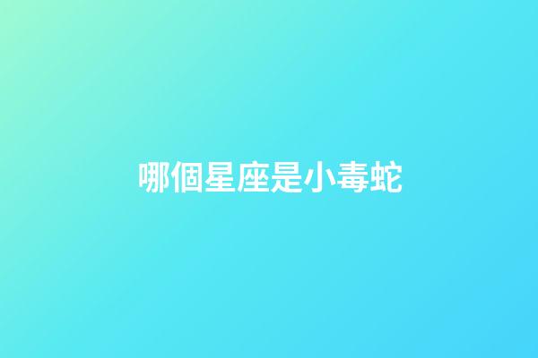 哪個星座是小毒蛇-第1張-星座運勢-玄機派