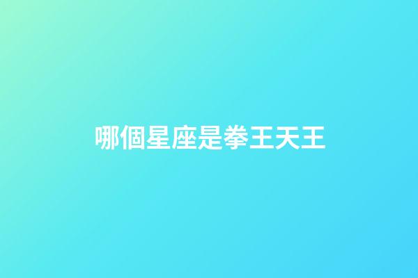 哪個星座是拳王天王-第1張-星座運勢-玄機派