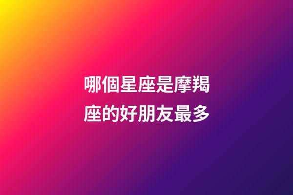 哪個星座是摩羯座的好朋友最多-第1張-星座運勢-玄機派