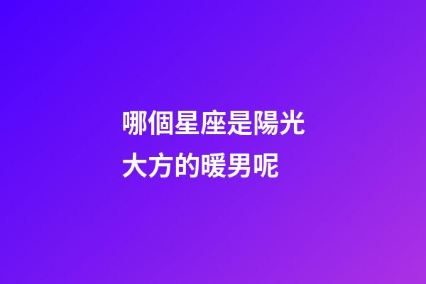 哪個星座是陽光大方的暖男呢-第1張-星座運勢-玄機派