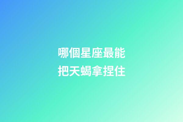 哪個星座最能把天蝎拿捏住-第1張-星座運勢-玄機派
