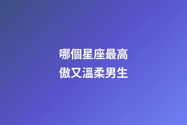 哪個星座最高傲又溫柔男生-第1張-星座運勢-玄機派