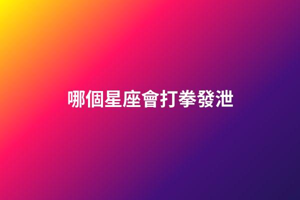 哪個星座會打拳發泄-第1張-星座運勢-玄機派