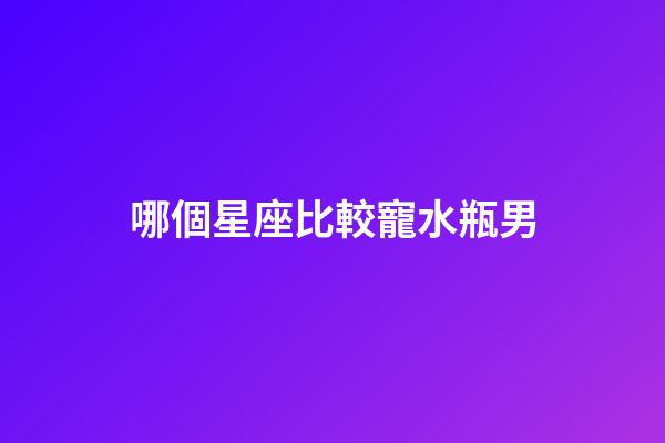 哪個星座比較寵水瓶男-第1張-星座運勢-玄機派