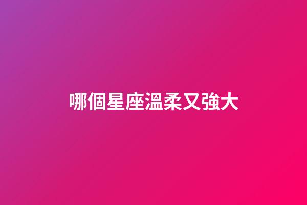 哪個星座溫柔又強大-第1張-星座運勢-玄機派