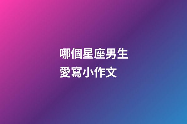 哪個星座男生愛寫小作文-第1張-星座運(yùn)勢-玄機(jī)派