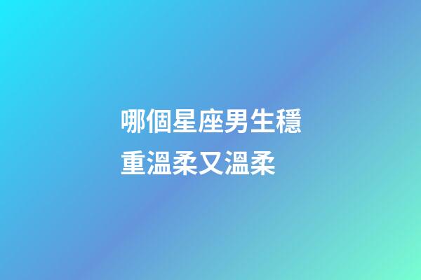 哪個星座男生穩重溫柔又溫柔-第1張-星座運勢-玄機派