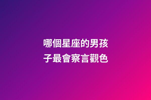 哪個星座的男孩子最會察言觀色-第1張-星座運勢-玄機派
