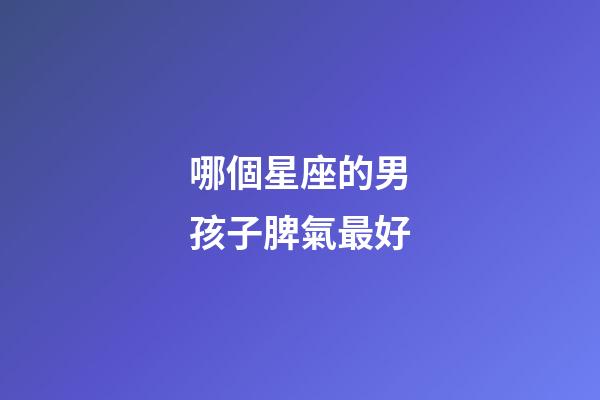 哪個星座的男孩子脾氣最好-第1張-星座運勢-玄機派