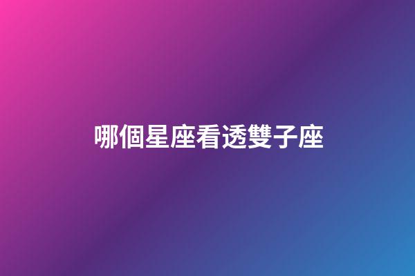 哪個星座看透雙子座-第1張-星座運勢-玄機派