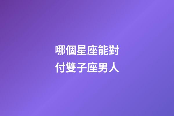 哪個星座能對付雙子座男人-第1張-星座運勢-玄機派