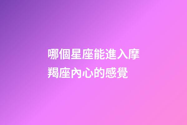 哪個星座能進入摩羯座內心的感覺-第1張-星座運勢-玄機派