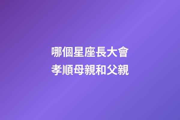 哪個星座長大會孝順母親和父親-第1張-星座運勢-玄機派