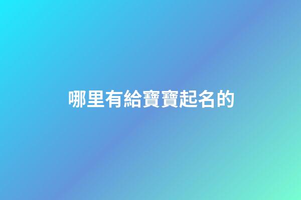 哪里有給寶寶起名的(哪里有給寶寶起名的地方)-第1張-寶寶起名-玄機派