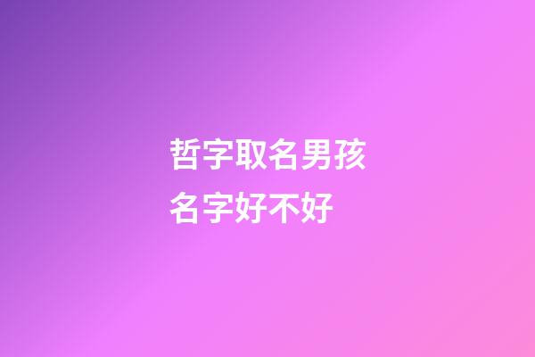 哲字取名男孩名字好不好(哲字起名男孩名字)-第1張-男孩起名-玄機(jī)派