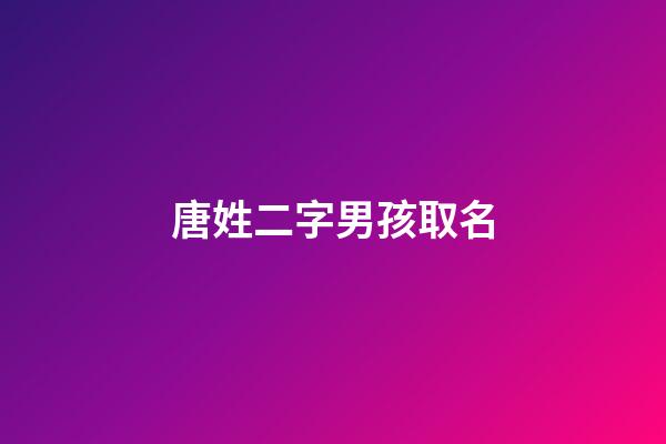 唐姓二字男孩取名(唐姓男孩名字大全兩個字)-第1張-男孩起名-玄機派