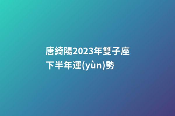 唐綺陽2023年雙子座下半年運(yùn)勢-第1張-星座運(yùn)勢-玄機(jī)派