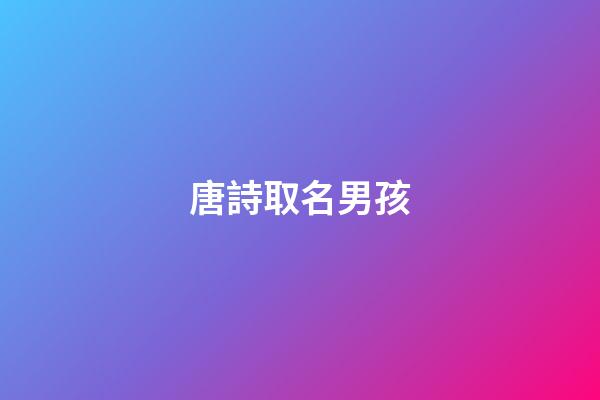 唐詩取名男孩(唐詩宋詞里寓意好的男孩名字)-第1張-男孩起名-玄機派