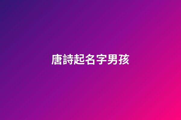 唐詩起名字男孩(唐詩起名字男孩名字大全)-第1張-男孩起名-玄機派