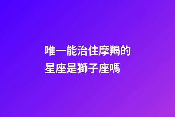 唯一能治住摩羯的星座是獅子座嗎-第1張-星座運勢-玄機派