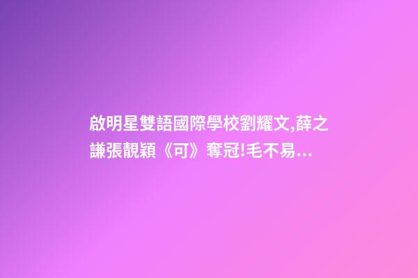啟明星雙語國際學校劉耀文,薛之謙張靚穎《可》奪冠!毛不易劉耀文高居前五-第1張-觀點-玄機派