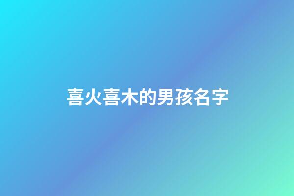 喜火喜木的男孩名字(八字喜火和木字男孩名字)-第1張-男孩起名-玄機派