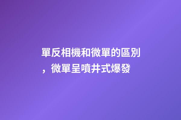 單反相機和微單的區別，微單呈噴井式爆發-第1張-觀點-玄機派