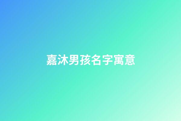 嘉沐男孩名字寓意(男孩取嘉沐名字的寓意)-第1張-男孩起名-玄機派