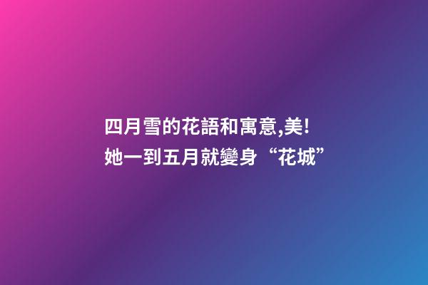 四月雪的花語和寓意,美!她一到五月就變身“花城”-第1張-觀點-玄機派